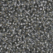 Miyuki rocailles Perlen 11/0 - Silver lined light grey 11-21L